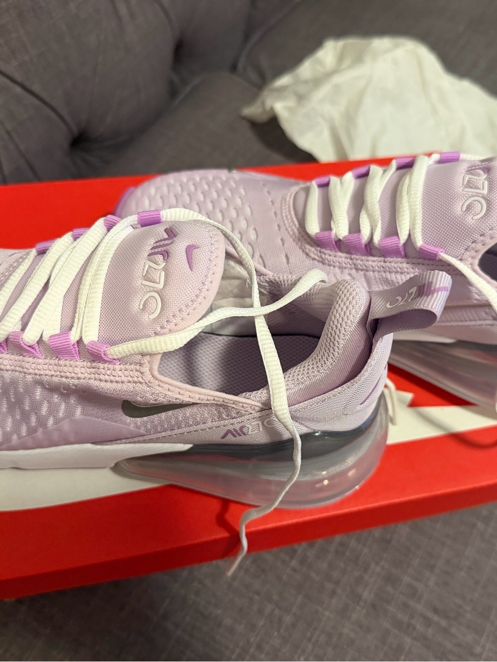 Nike Women's Air Max 270 Sneakers - Light Lavender & White